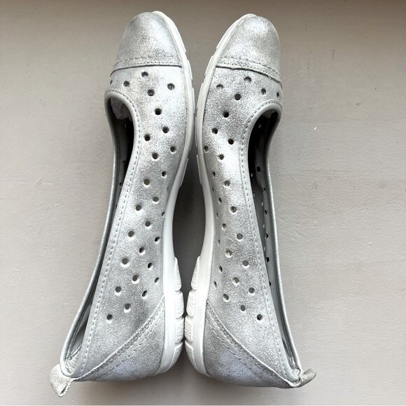 Cellini Spirit Metallic‎ Silver Italian Leather Ballet Flat Women EU 41 US 10 - Picture 4 of 14